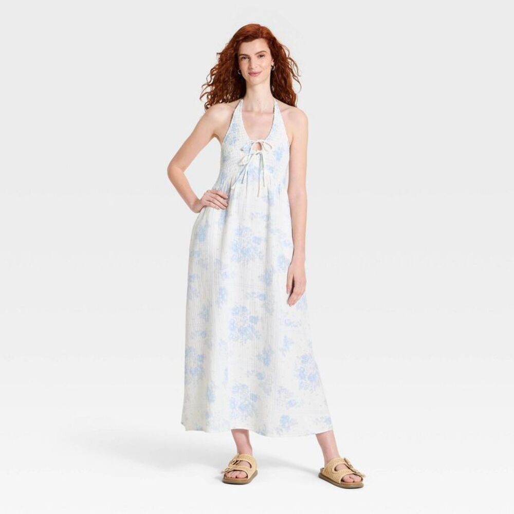 Women's Printed Maxi Sundress - Universal Thread Cream L